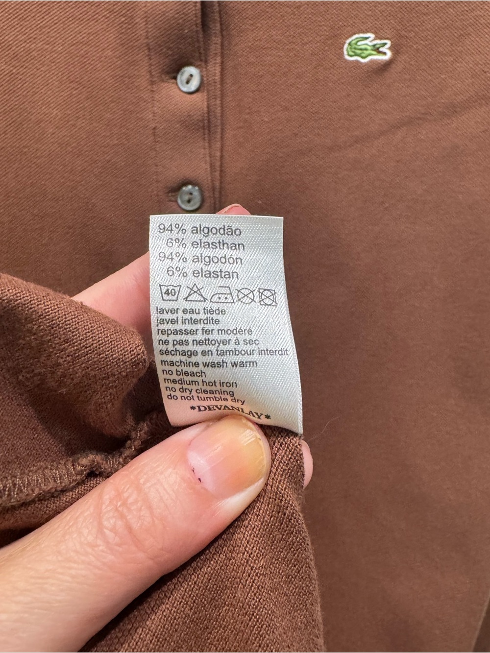Lacoste Brown Polo Dress - Short Sleeve - Picture 8 of 9